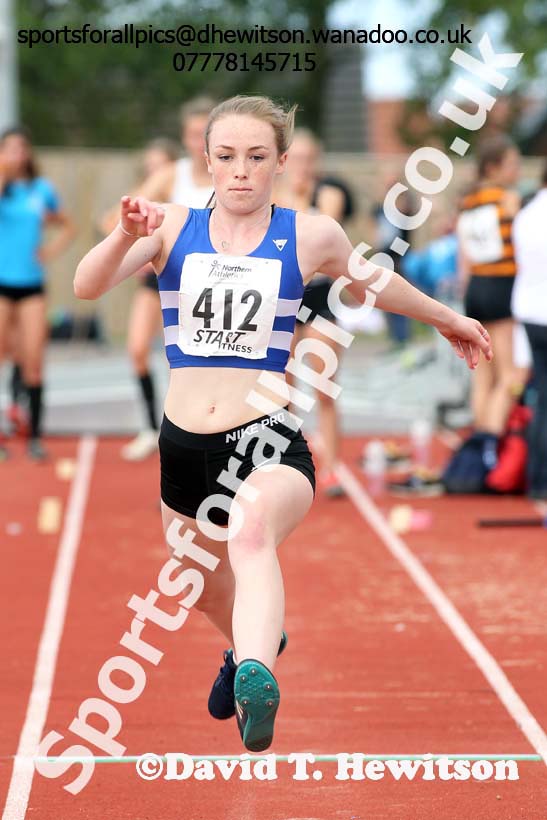 Womens under-17s triple jump, Northern Under-13s, U-15s and 17s Championships. Photo: David T. Hewitson/Sports for All Pics